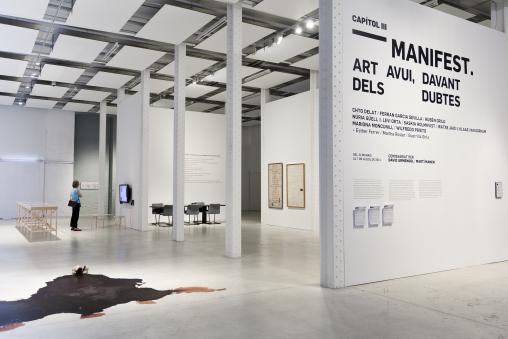 Installation views of Nire ama Roman hil da at Fabra i Coats